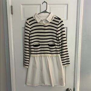 English Factory black and white striped sweater dress